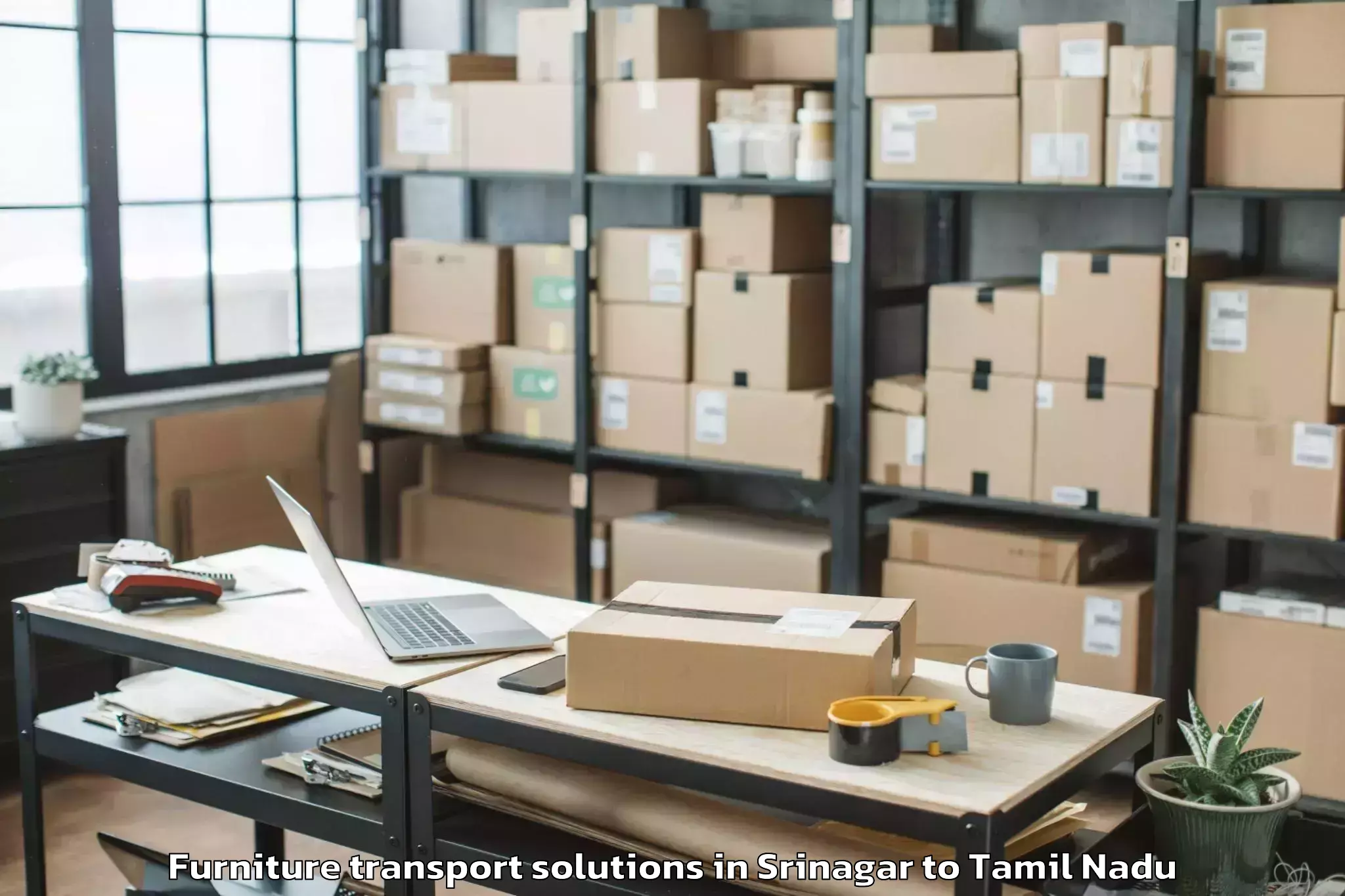 Expert Srinagar to Puduppatti Furniture Transport Solutions